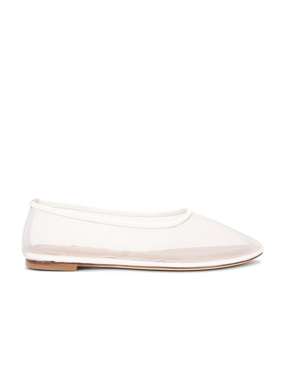 STAUD Alba Ballet flat in white mesh